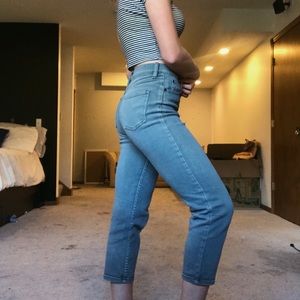 BDG urban outfitters green tinted denim jeans.